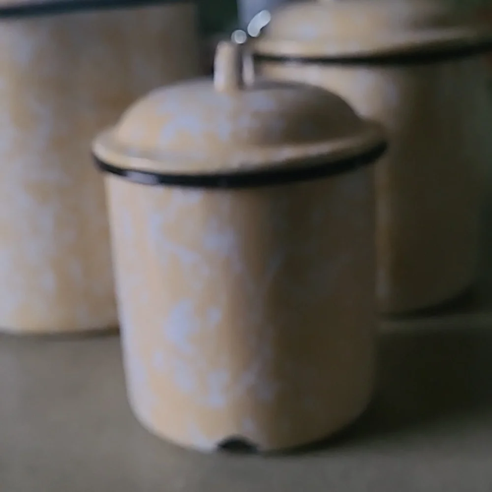 Enamelware 4 piece canister set by CGS International - Picture 2 of 10